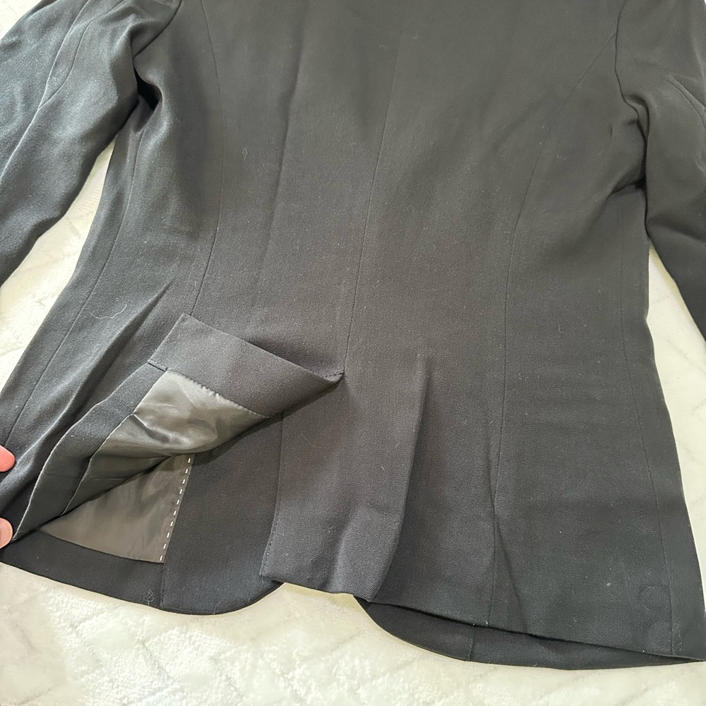 Euc $48 Merona Target Suit Coat Jacket Blazer Career Black Pockets Black 2 XS - Picture 8 of 10